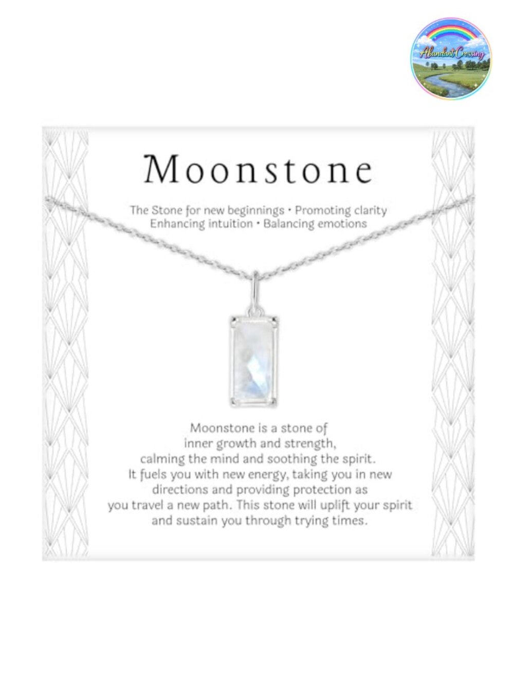Rainbow Moonstone Sterling Silver Pendant Necklace New Beginnings Gift